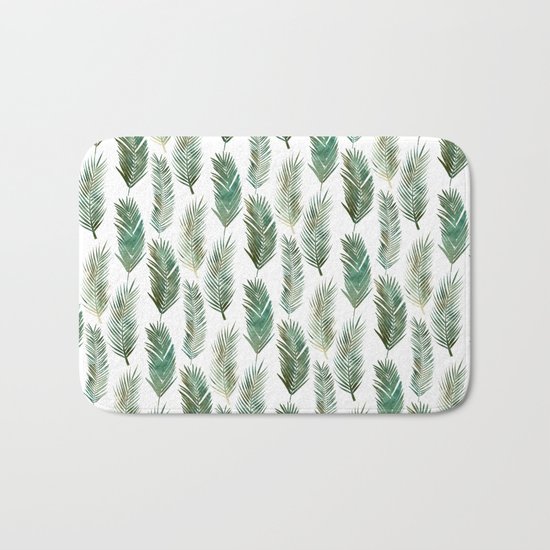 Palm Leaves Pattern Bath Mat