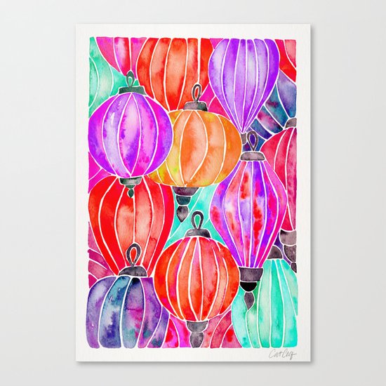 Vietnamese Lanters – Tertiary Palette Canvas Print