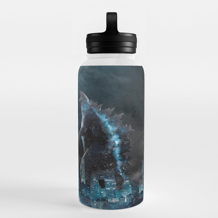 Godzilla vs Kong in the moonlight Water Bottle by Oki Iskandar