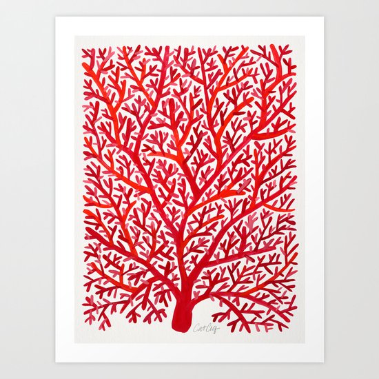 Red Fan Coral Art Print