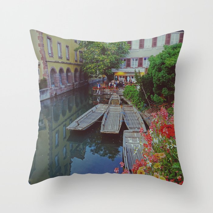 Colmar and its beautiful canals - Fine Arts Travel Photography Throw Pillow