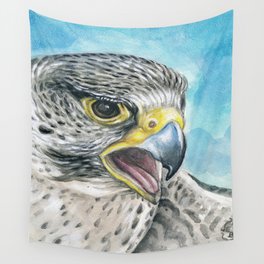 Peregrine Hawk Falcon Watercolour Human Made Art Painting Wall Tapestry