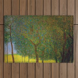 Gustav Klimt "Fruit trees" Outdoor Rug