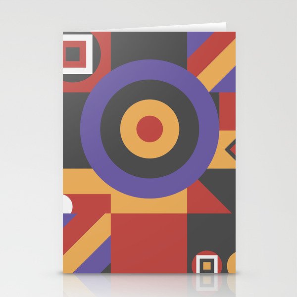 Bauhaus Abstract Retro Arches Circles Trend Colors Stationery Cards