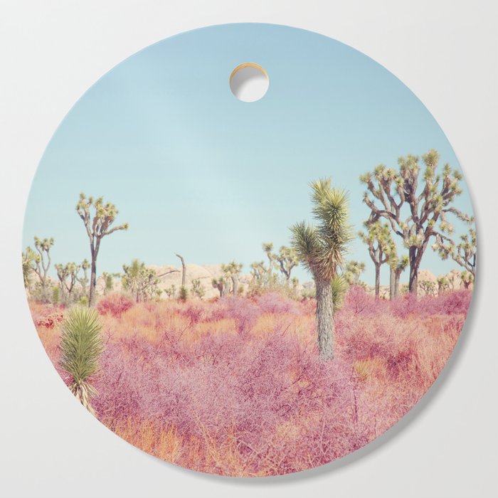 Surreal Pink Desert - Joshua Tree Landscape Photography Cutting Board