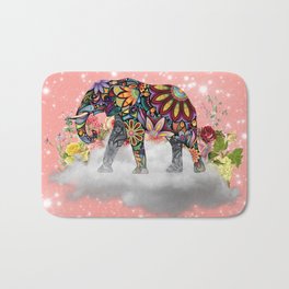 MANDALA ELEPHANT Bath Mat | Animal, Nature, Collage, Digital 