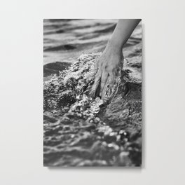 Running hand through the water, under the blue again black and white photograph / art photography Metal Print