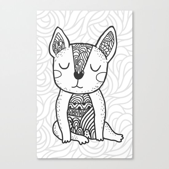 doodle french bulldog Canvas Print