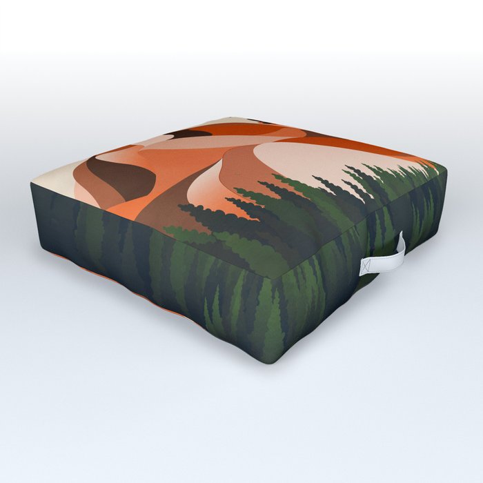 Terracotta Mountains Range Outdoor Floor Cushion