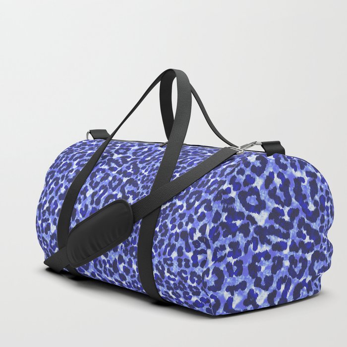 Periwinkle Painted Leopard Duffle Bag