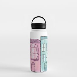 Pastel NYC apartments Water Bottle