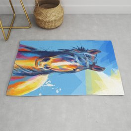Horse Beauty - colorful animal portrait Rug