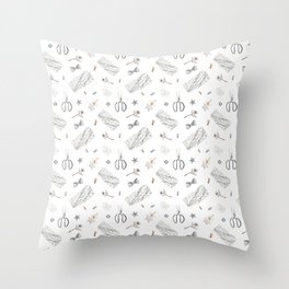 Silver christmas wrapping Throw Pillow