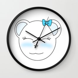 Cute Polar Bear Girl Wall Clock | Cuteanimal, Carryall Pouch, Kawaii, Coffemug, Digital, Unisexv Neck, Laptopsleeve, Wallclock, Throwpillow, Travelmug 