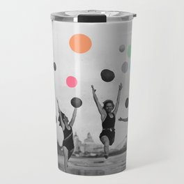 Vintage Women Black & White Photography | Balloons Freedom Feminism | Women's Rights Individuality Travel Mug