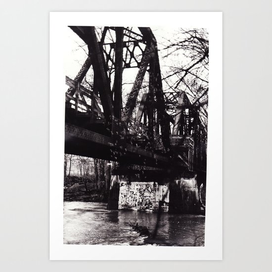 Stencil under the Bridge Art Print