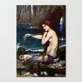 “A Mermaid” by John William Waterhouse 1900 Canvas Print