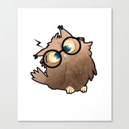 Cute Magical Owl with Eyeglasses Canvas Print
