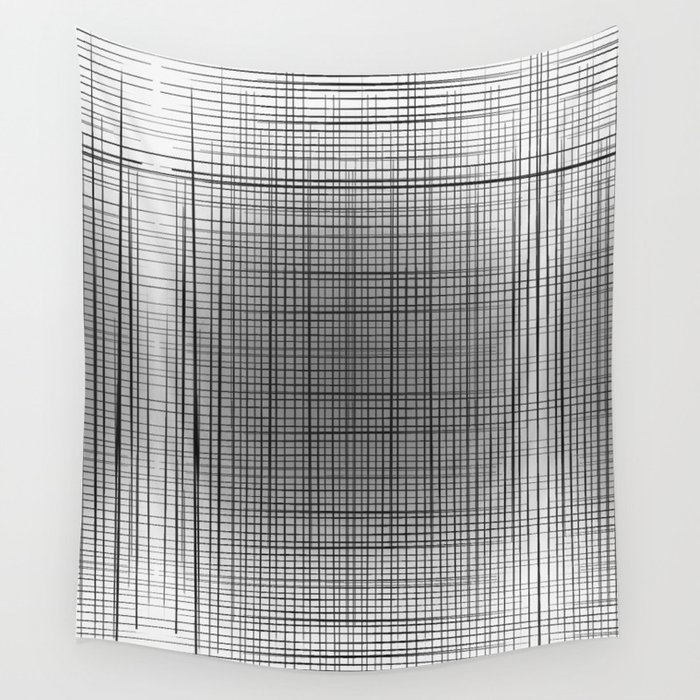 Sloane Grid Sun - gray grid art, grid pillow, home decor, painterly, sunshine, boho art, bohemian Wall Tapestry
