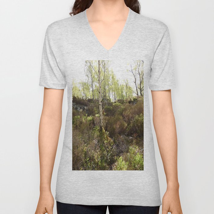 Where Fairies Dwell in the Scottish Highlands V Neck T Shirt