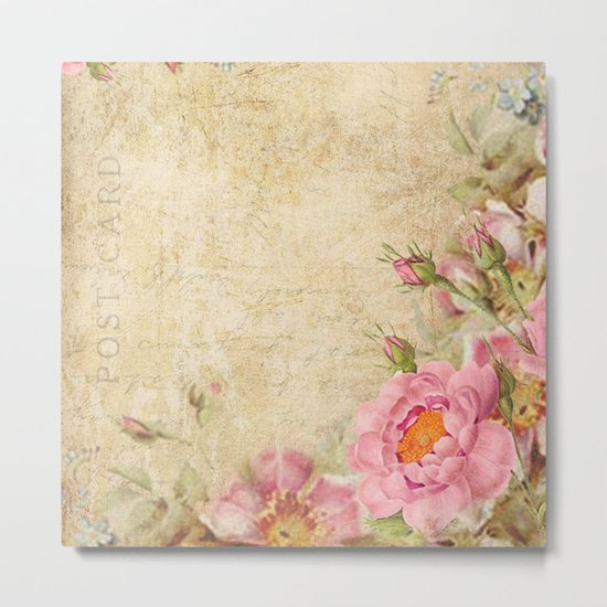 Vintage old love letter roses #10 Metal Print