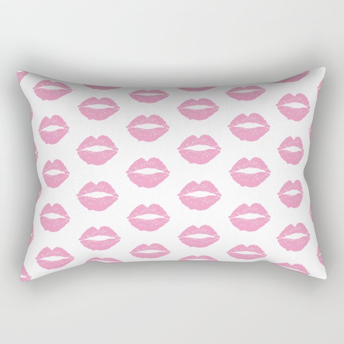 Light Pink Lips Rectangular Pillow