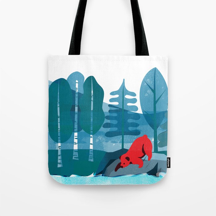 Fishing Bear Tote Bag