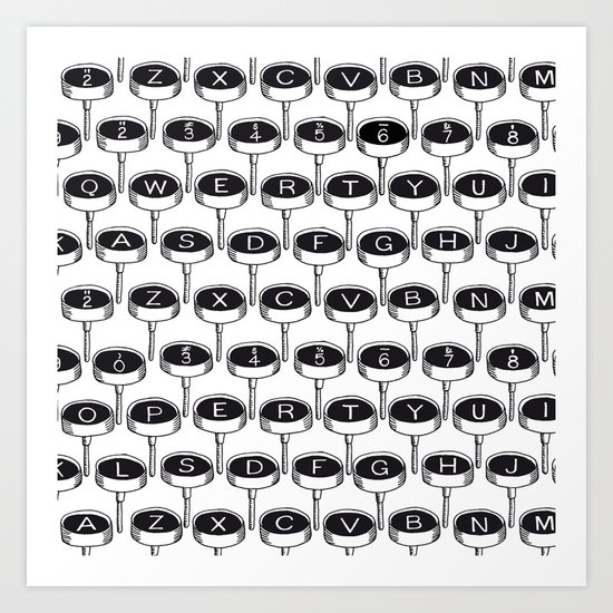 Infinite Typewriter_Black and White Art Print