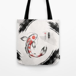Good Luck And Peace Koi Japanese Ink Tote Bag