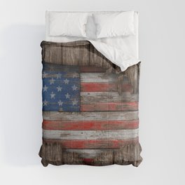 American Wood Flag Comforter | Vintage, Photo, Mixed Media, Political 