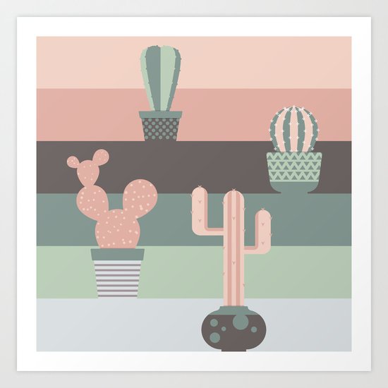 cacti colors Art Print
