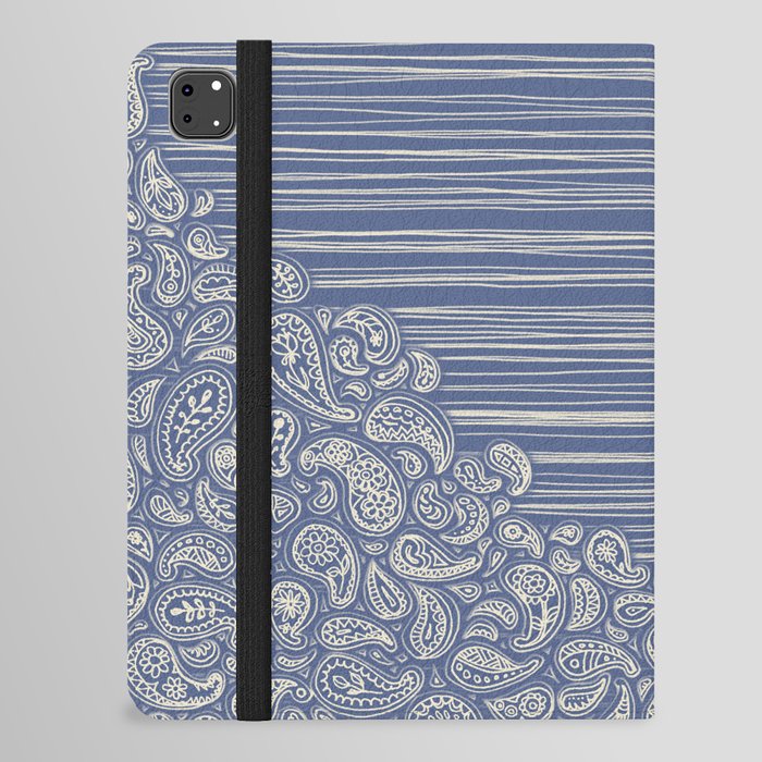 The Unraveling of Paisley Lace (in blue and cream) iPad Folio Case