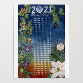 Moon Calendar for 2021 Poster