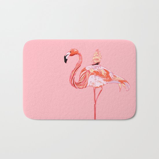 Flamingo & Sea Bath Mat