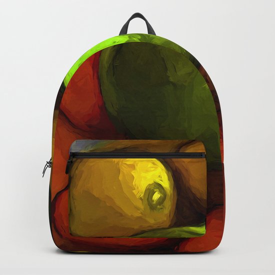 Green Apple with Gold Apples and Orange Mandarins Backpack