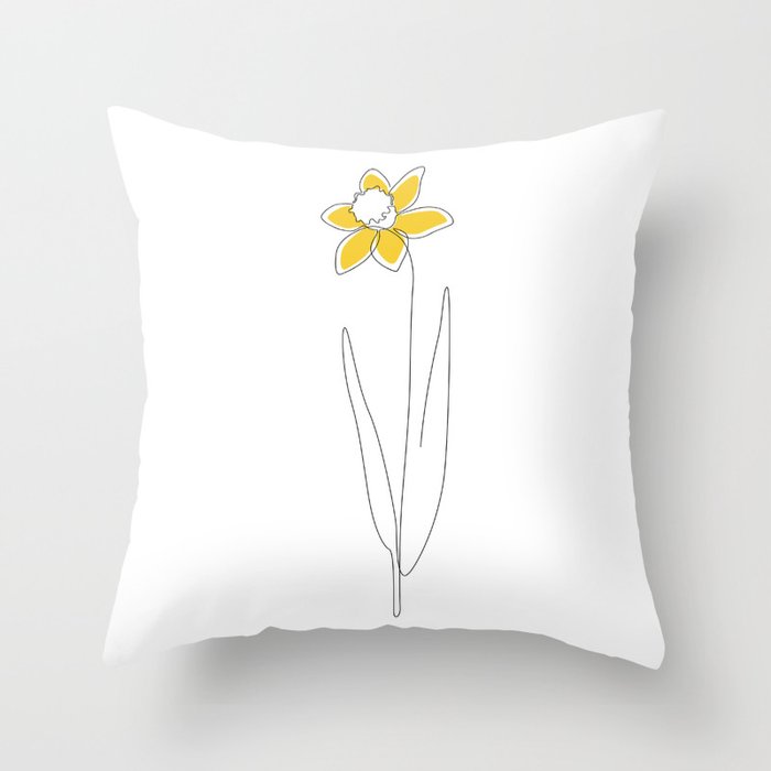 Mustard Daffodil Throw Pillow