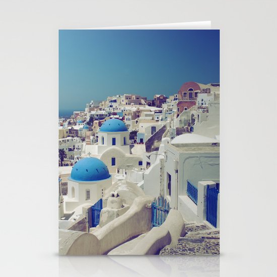 Blue Domes, Oia, Santorini, Greece Stationery Cards