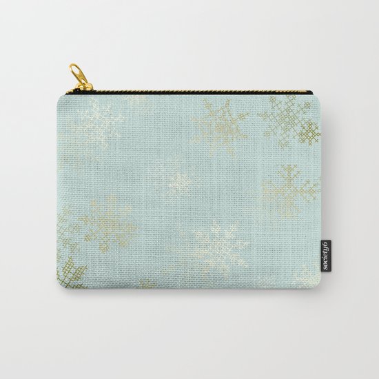 Gold Snowflakes Carry-All Pouch