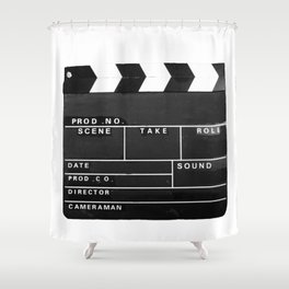 Film Movie Video production Clapper board Shower Curtain