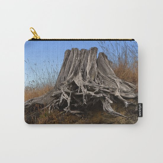 WEATHERED STUMP AND ROOTS ON BEACHSIDE BLUFF Carry-All Pouch