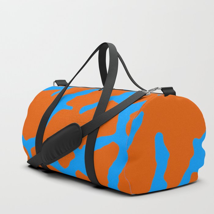 Giraffe Print Orange Cyan Duffle Bag