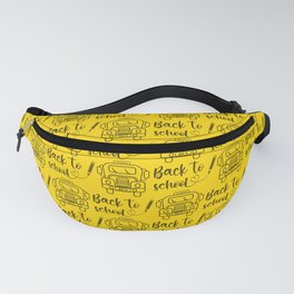 Back to school yellow bus and typography Fanny Pack | Handlettering, Bus, Digital, Transportation, Vehicle, Backtoschool, Pattern, Yellow, Graphicdesign, Typography 