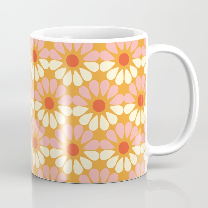 Retro Flowers Vintage Geometric Coffee Mug