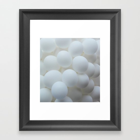 white balloons Framed Art Print