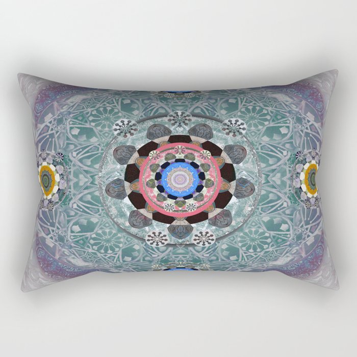 Sacred Resonance Cosmic Mandala Print Rectangular Pillow