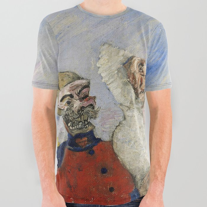 The beautiful wedding couple, a-hem, cough, cough; squelette arrêtant masques grotesque art portrait painting masks and ugly skeletons by James Ensor All Over Graphic Tee
