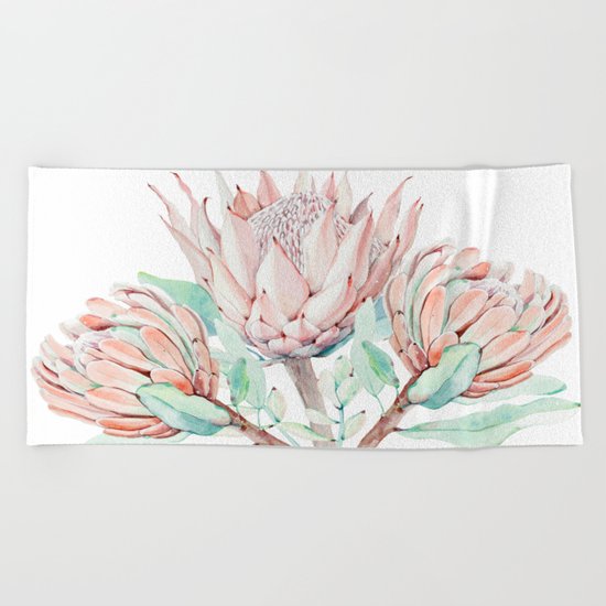 Protea #society6 #buyart Beach Towel