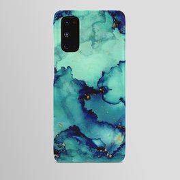 Navy Seas- Blue Green Abstract Painting Android Case