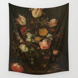 Abraham Hendricksz. van Beyeren - Still life with flowers (1650-1670) Wall Tapestry