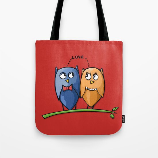 Owl Love red Tote Bag